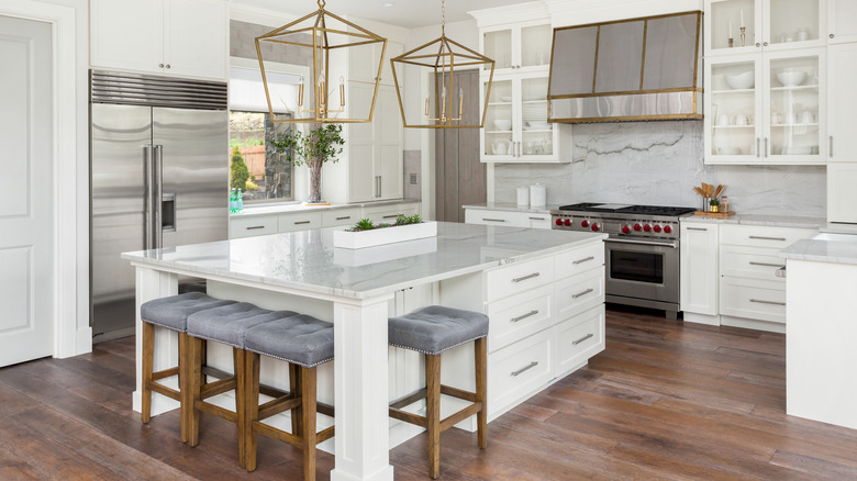 kitchen with marble countertops