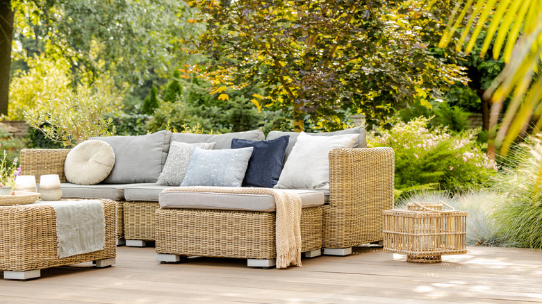 wicker furniture outside