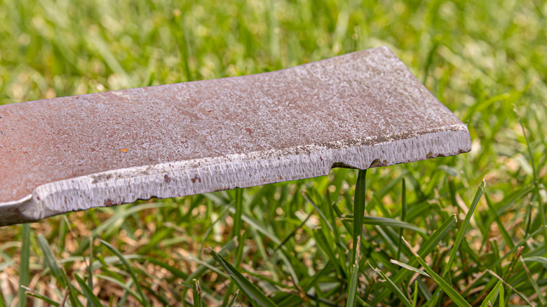 Lawn mower blade that needs to be replaced