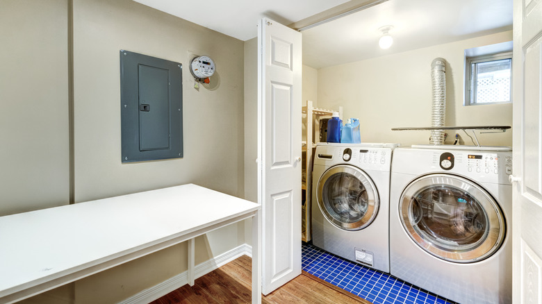 boring laundry room in home