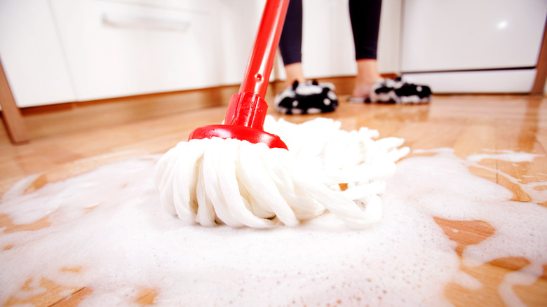 mopping floor