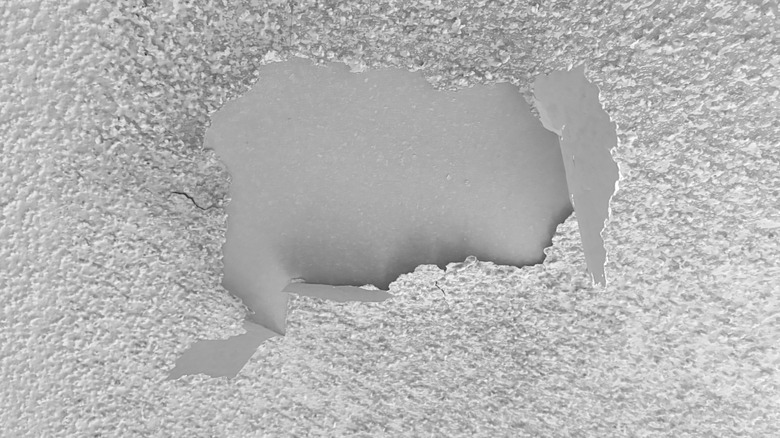 Peeling popcorn ceiling