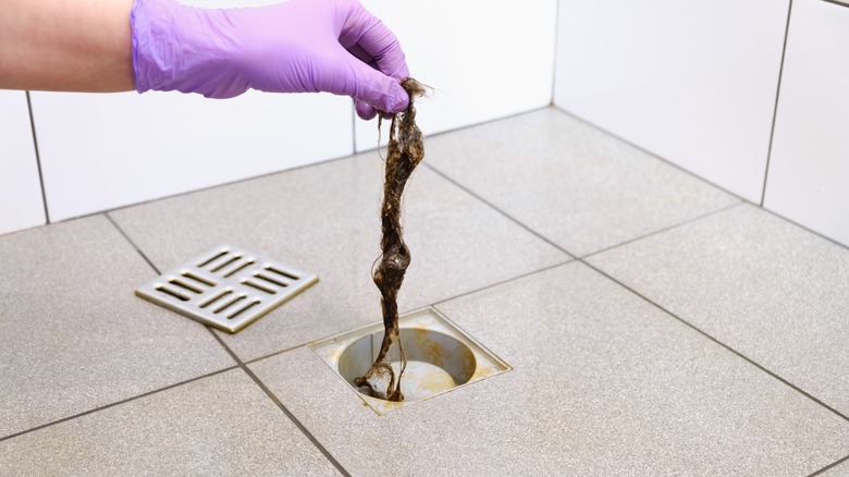 Clogged shower drain