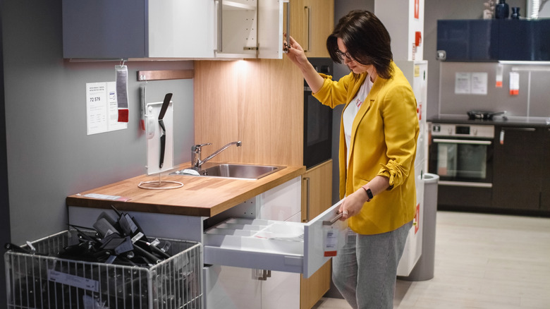 Woman shopping in IKEA