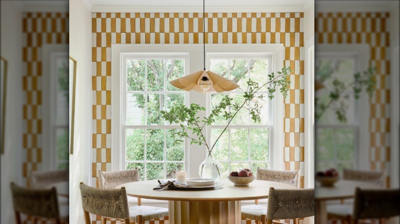 Instagram post showing tiled wall around a window