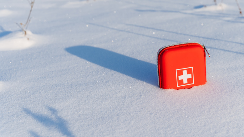 Emergency kit in the snow