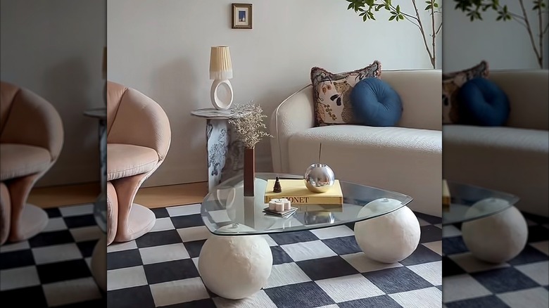 DIY glass table made from materials from IKEA
