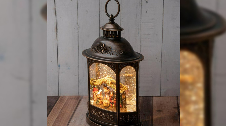 nativity snow globe lantern