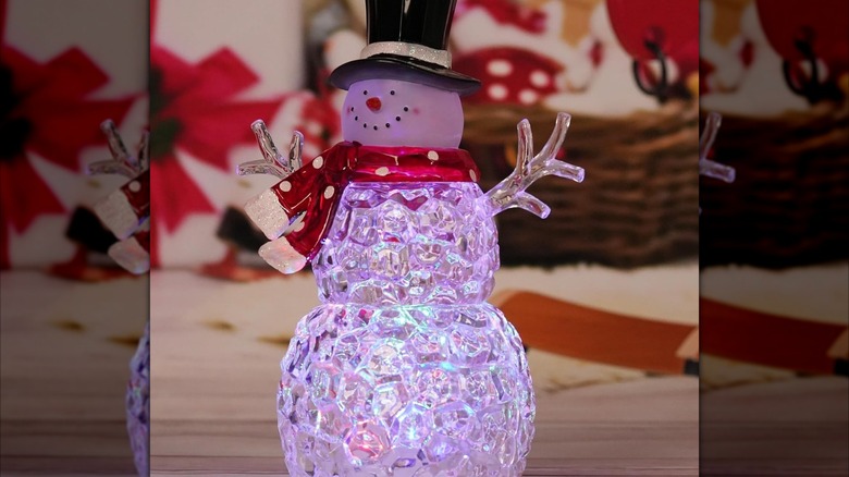 glowing snowman decoration