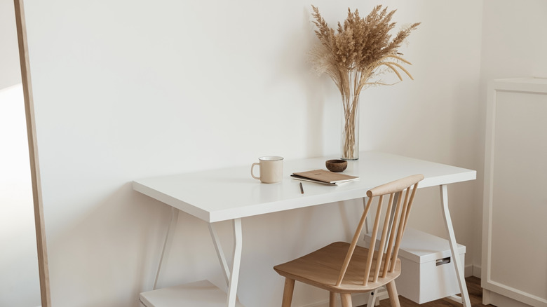 Pampas grass on desk