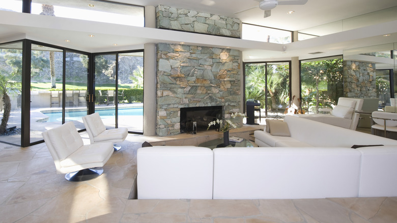 Living room with sunken seating