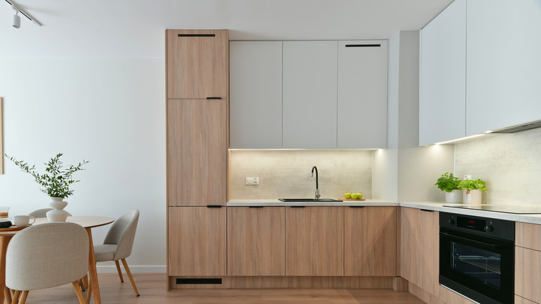 modern kitchen with flat panel cabinetry