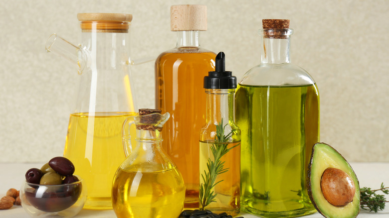 bottles of different cooking oils