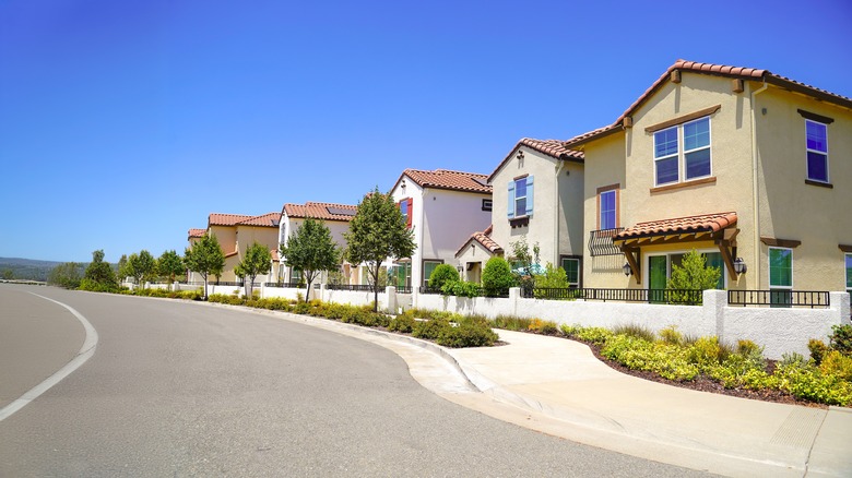 Row of single-family homes in California