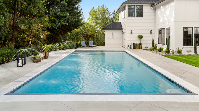 In-ground backyard pool