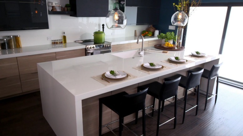 kitchen with large island