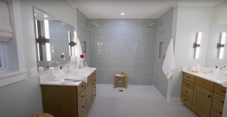 large modern bathroom with shower