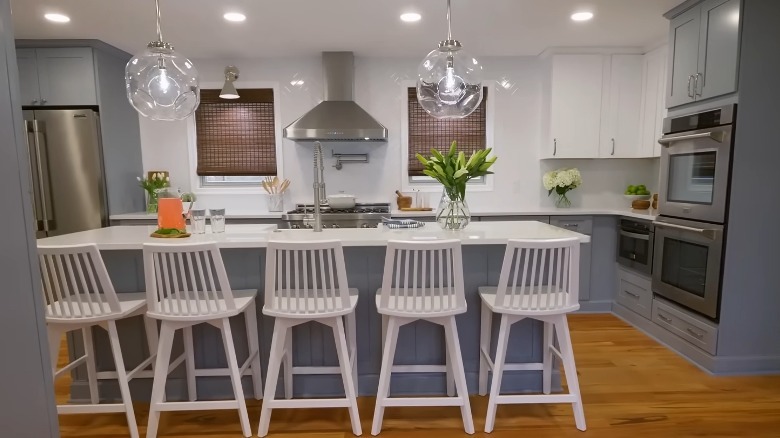 white barstools at blue island