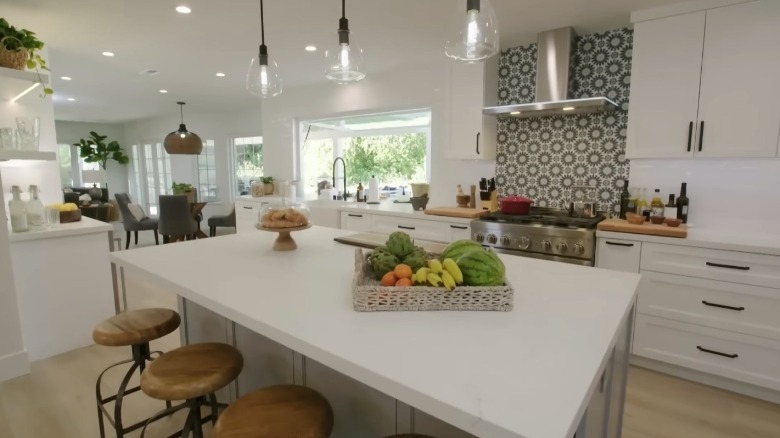 kitchen with quartz island