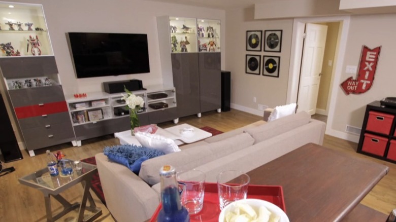 Finished basement man cave