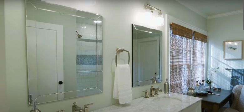 clean bathroom with double sinks