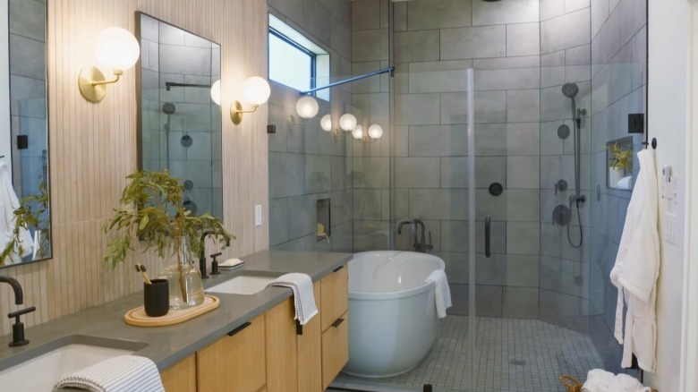 Bathroom with floating vanity