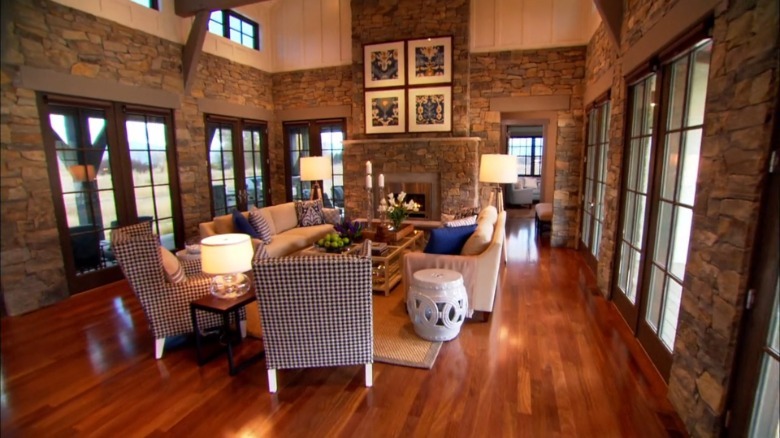 A rustic great room in HGTV's 2012 Dream Home